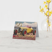 ヴィンテージレーシングカーHappy 50 カード (黄色い花)