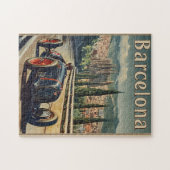 ヴィンテージレーシングカーinバルセロナ ジグソーパズル (横)