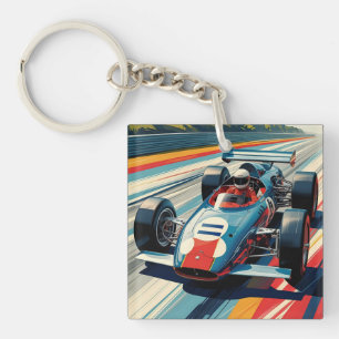 ヴィンテージレーシングカーTシャツ クラシックモータースポーツAp キーホルダー