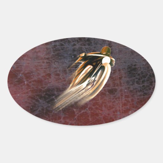 ヴィンテージレーシングバイク。 楕円形シール (正面)