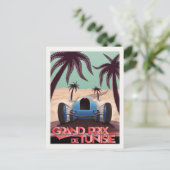 ヴィンテージレーシングポスター付き葉書 ポストカード (スタンド正面)