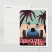 ヴィンテージレーシングポスター付き葉書 ポストカード (正面/裏面)