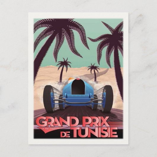 ヴィンテージレーシングポスター付き葉書 ポストカード (正面)