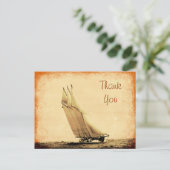 ヴィンテージレーシングヨットサンキューハガキ ポストカード (スタンド正面)