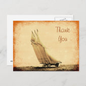 ヴィンテージレーシングヨットサンキューハガキ ポストカード (正面/裏面)