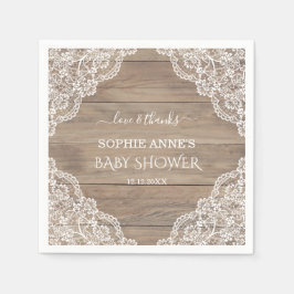 ヴィンテージレースお洒落オールドバーンドベイビーシャワーフェイバー スタンダードカクテルナプキン
