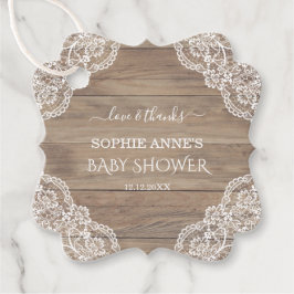ヴィンテージレースお洒落オールドバーンドベイビーシャワーフェイバー フェイバータグ