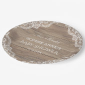 ヴィンテージレースお洒落オールドバーンドベイビーシャワーフェイバー ペーパープレート (アングル)