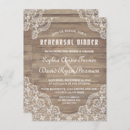 ヴィンテージレースお洒落オールドバーンリハーサルディナー 招待状