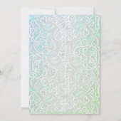 ヴィンテージレースかわいらしグリーンブルー優雅な結婚式 招待状 (裏面)