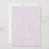 ヴィンテージレースかわいらしピンクのエレガントな結婚式 招待状 (裏面)