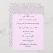 ヴィンテージレースかわいらしピンクのエレガントな結婚式 招待状 (正面/裏面)