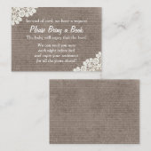 ヴィンテージレースが本を持って来る赤ちゃんシャワー挿入 エンクロージャーカード (正面/裏面)