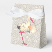 ヴィンテージレースとコウノトリ赤ちゃんシャワー フェイバーボックス (正面サイド)