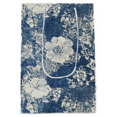 ヴィンテージレースとデニムテクスチャ ミディアムペーパーバッグ (裏面)