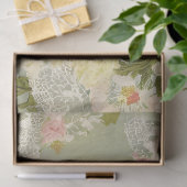 ヴィンテージレースとバラデコページティッシュペーパー 薄葉紙 (ギフト)