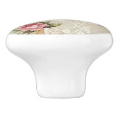 ヴィンテージレースとバラ セラミックノブ (側面)