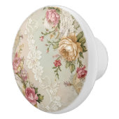 ヴィンテージレースとバラ セラミックノブ (右)