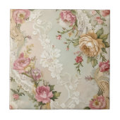 ヴィンテージレースとバラ タイル (正面)