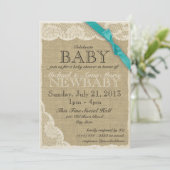 ヴィンテージレースとバーブベビーシャワー 招待状 (スタンド正面)