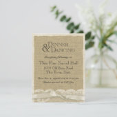 ヴィンテージレースとバーラップ披露宴カード エンクロージャーカード (スタンド正面)