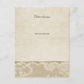 ヴィンテージレースとバーラップ披露宴カード エンクロージャーカード (裏面)