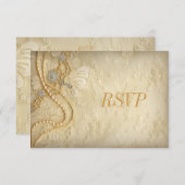 ヴィンテージレースとパールRSVP 出欠カード (正面/裏面)
