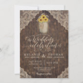 ヴィンテージレースとヒマワリ結婚式招待状 招待状 (正面)