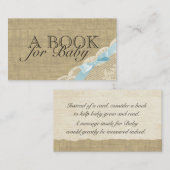 ヴィンテージレースとブルーボウインサートカード エンクロージャーカード (正面/裏面)