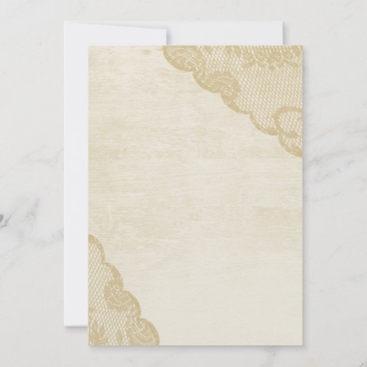ヴィンテージレースとボウ結婚ズ 招待状 (裏面)