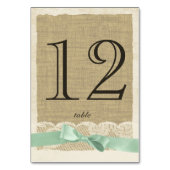 ヴィンテージレースとミントボウテーブル番号カード テーブルナンバー (裏面)