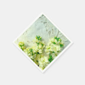 ヴィンテージレースと白ライラック スタンダードカクテルナプキン (角)