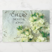 ヴィンテージレースと白ライラック スパークリングワインラベル (シングルラベル)