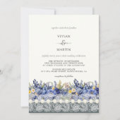 ヴィンテージレースと真珠のフローラ 招待状 (正面)