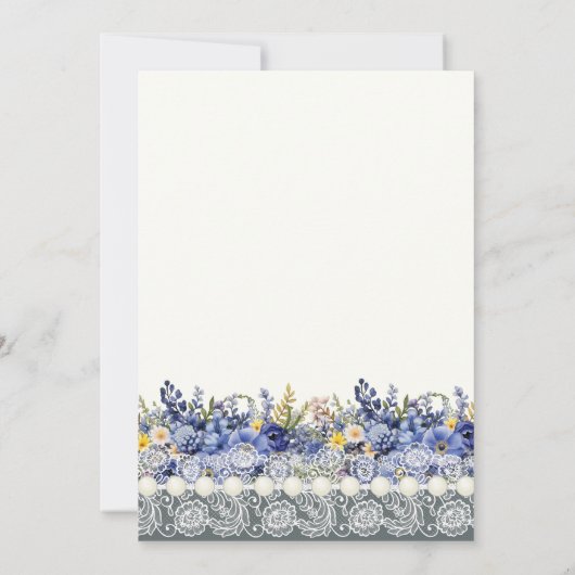 ヴィンテージレースと真珠のフローラ 招待状 (裏面)