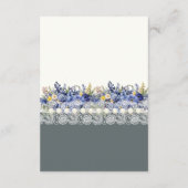 ヴィンテージレースと真珠フローラQRコード結婚s エンクロージャーカード (裏面)