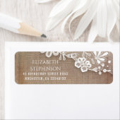 ヴィンテージレースと素朴バーラップ結婚ズ ラベル (インサイチュ)