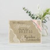 ヴィンテージレースと赤面ピンクボウ日付を保存 セーブザデート (スタンド正面)