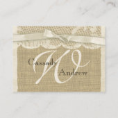 ヴィンテージレースとBurlapルックインサートカード エンクロージャーカード (裏面)