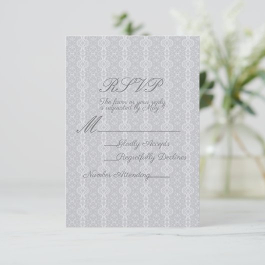ヴィンテージレースのようレエレガントースRSVP返信 出欠カード (スタンド正面)