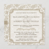 ヴィンテージレースのよう葉秋の結婚式招待状 招待状 (正面/裏面)