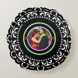 ヴィンテージレースの夢：doilyの形をした丸い枕 ラウンドクッション