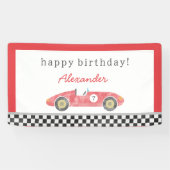 ヴィンテージレースの車の誕生日 横断幕 (横)