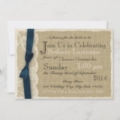 ヴィンテージレースアンドバーラップブライダルシャワー 招待状 (正面)