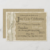 ヴィンテージレースアンドバーラップブライダルシャワー 招待状 (正面/裏面)