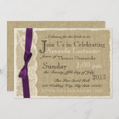 ヴィンテージレースアンドバーラップブライダルシャワー 招待状 (正面/裏面)