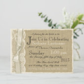 ヴィンテージレースアンドバーラップブライダルシャワー 招待状 (スタンド正面)