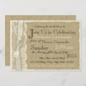 ヴィンテージレースアンドバーラップブライダルシャワー 招待状 (正面/裏面)