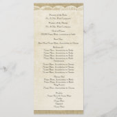 ヴィンテージレースアンドミントグリーンボウ結婚式 プログラム (裏面)