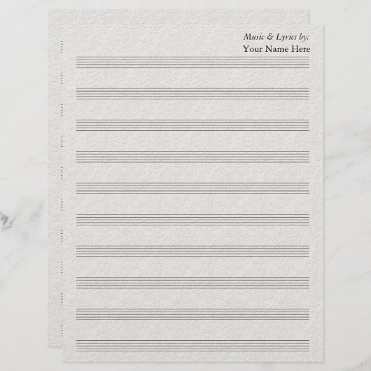 ヴィンテージレースエンボスシ空白のート音楽10ステーブ (正面/裏面)